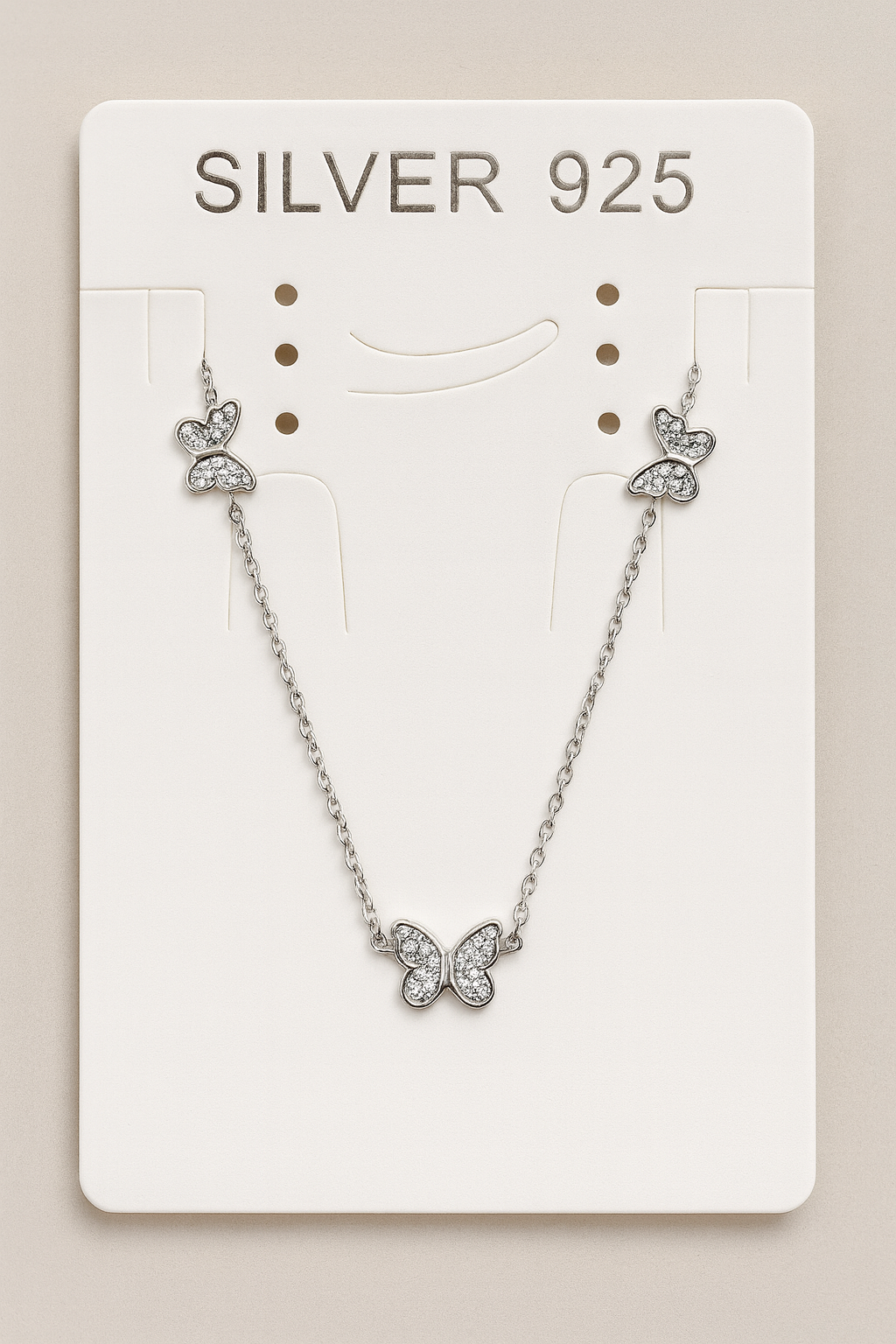 925 Sterling Silver Flutter Butterfly Pendant Neckpiece