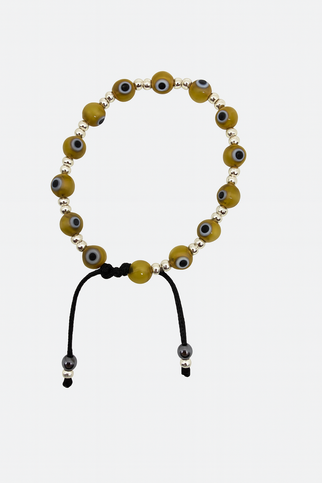 925 Sterling Silver Yellow Evil Eye Protection Men’s Bracelet | For kids & Women