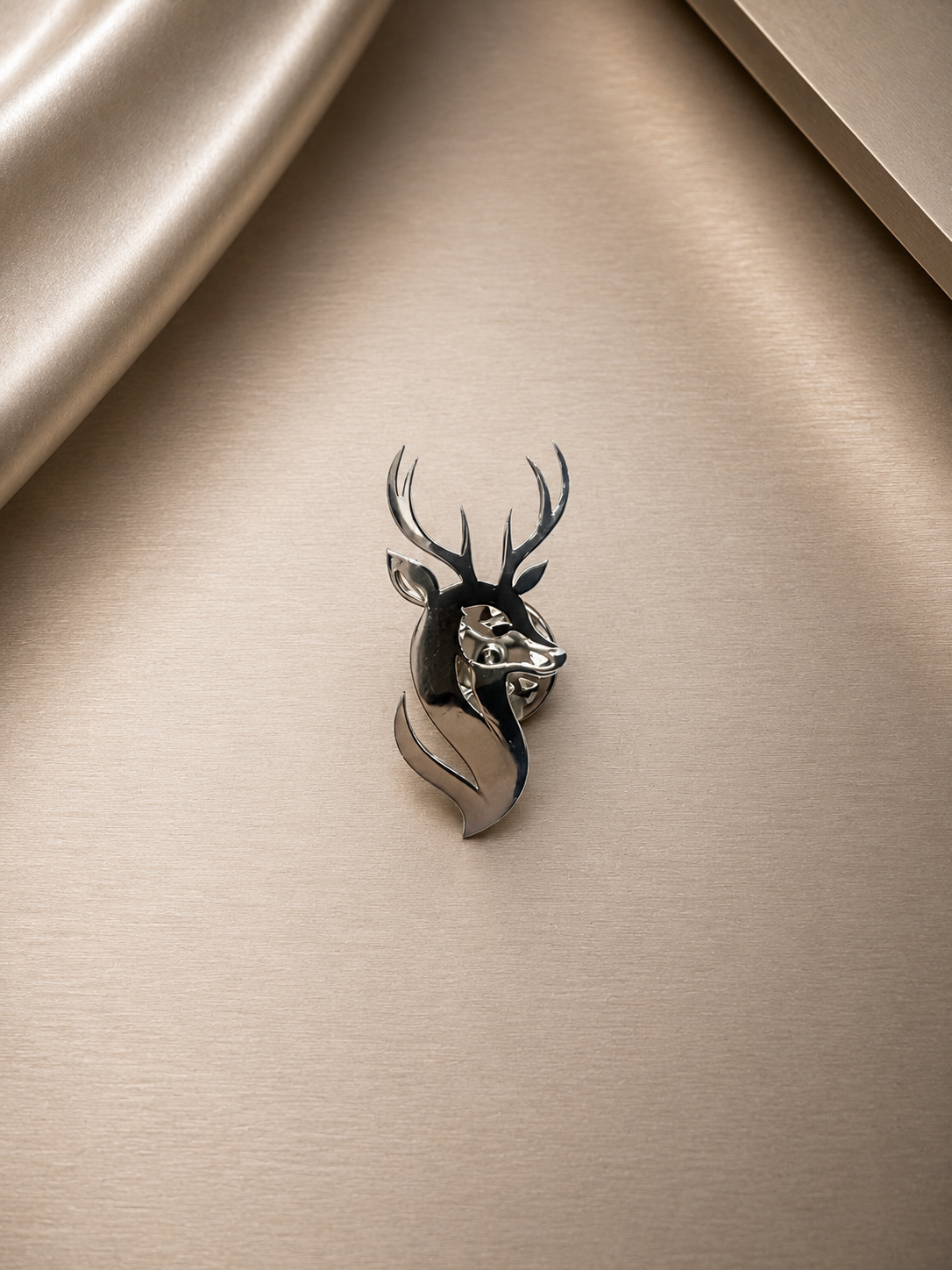 925 Sterling Silver Deer Lapel Pin Brooch for Men