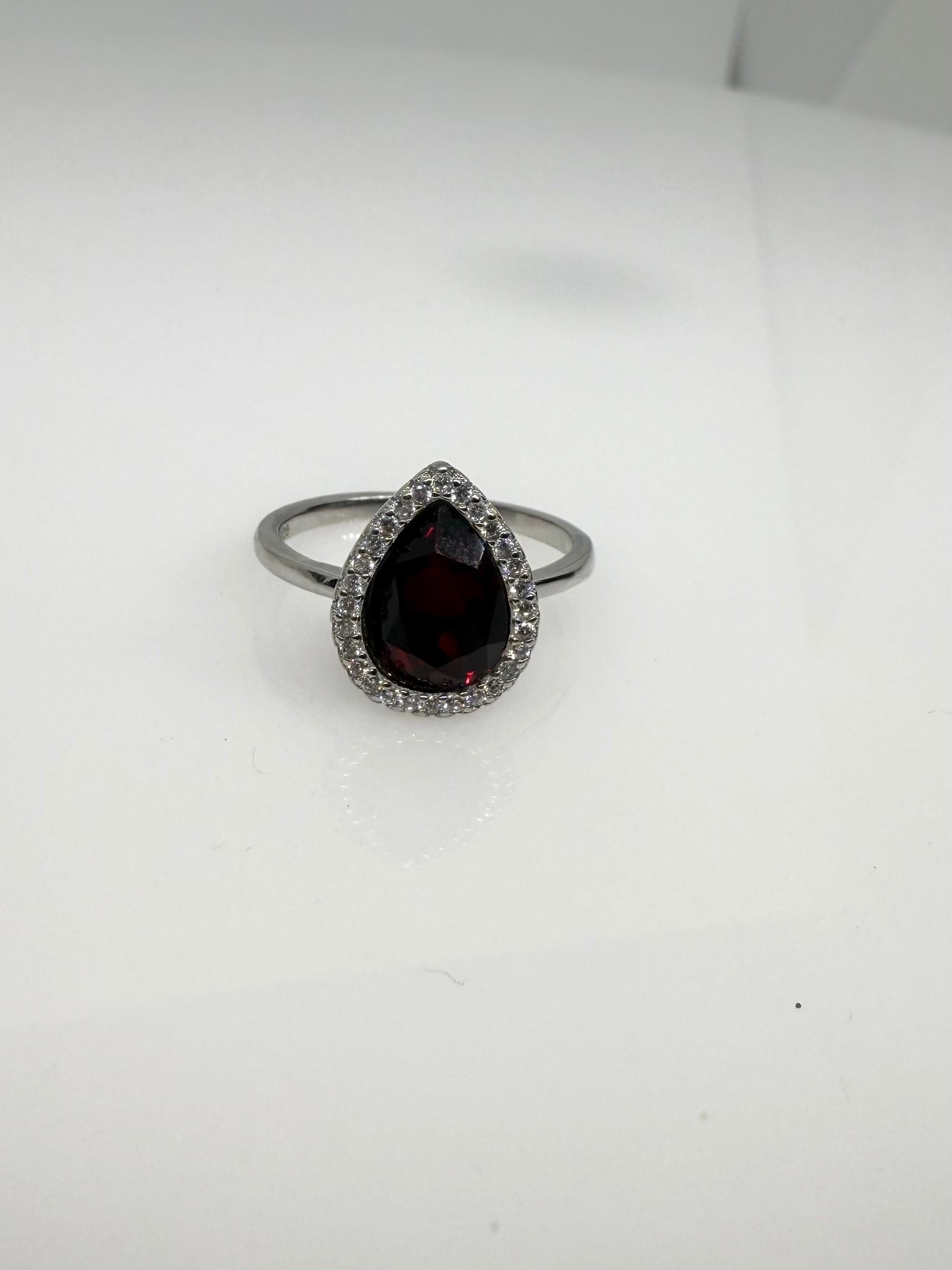 925 Sterling Silver Scarlet Drop Women Ring