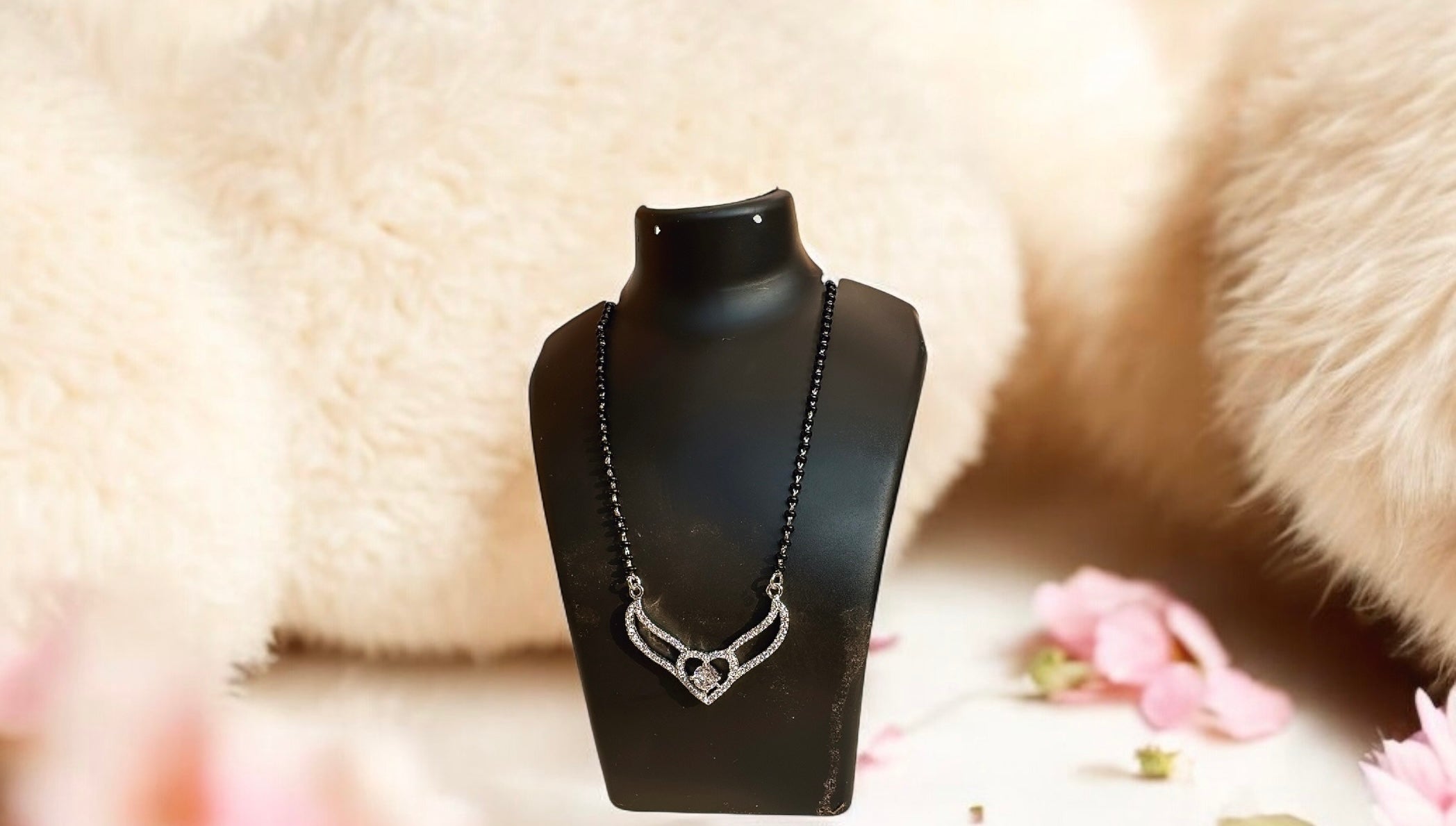 Cherished Heart Rhodium-Plated  | 925 Sterling Silver Mangalsutra