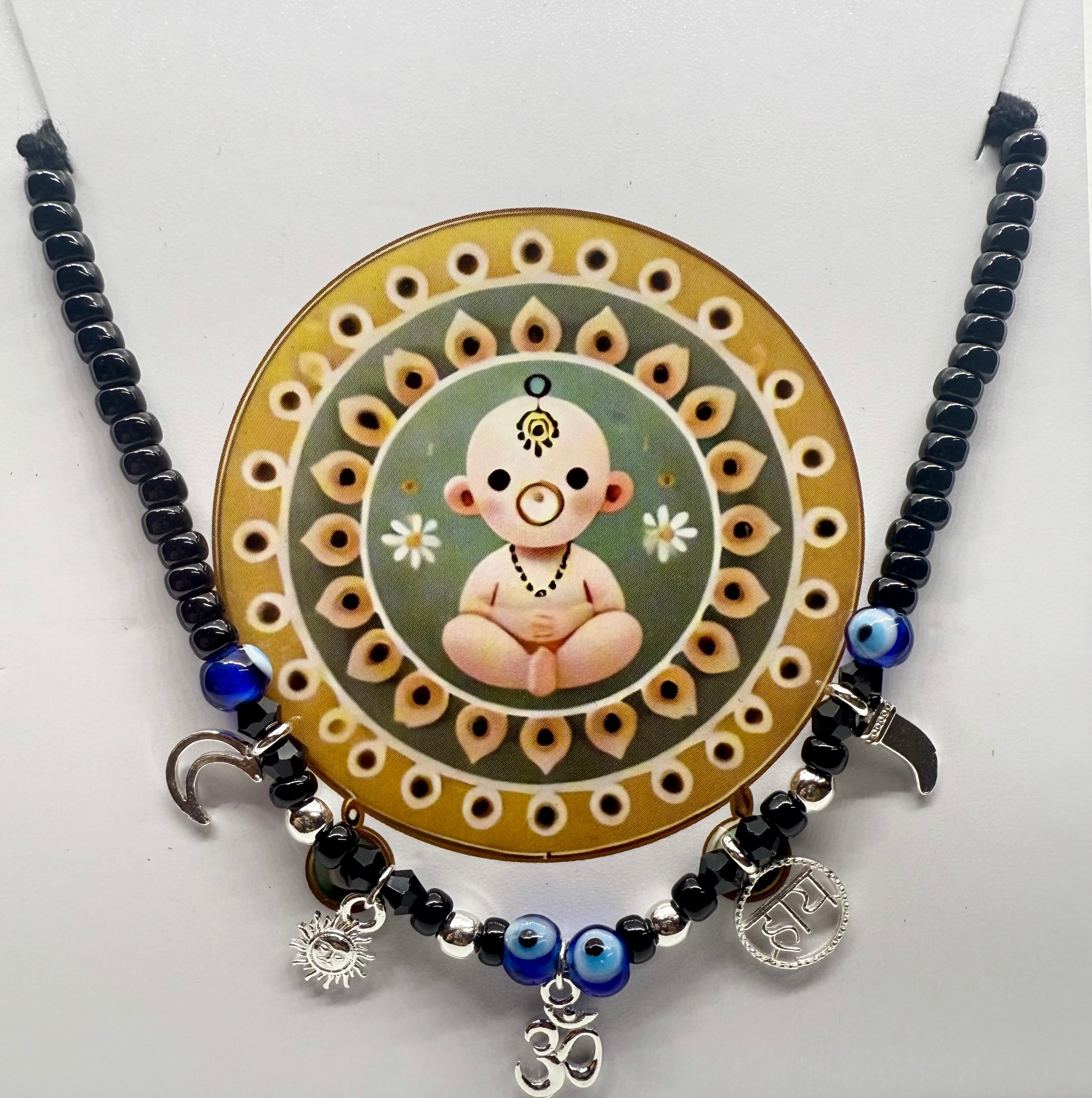 Little Guardian – 925 Silver Cotton Thread Charm Nazariya Chain | For kids | Kid’s Chain