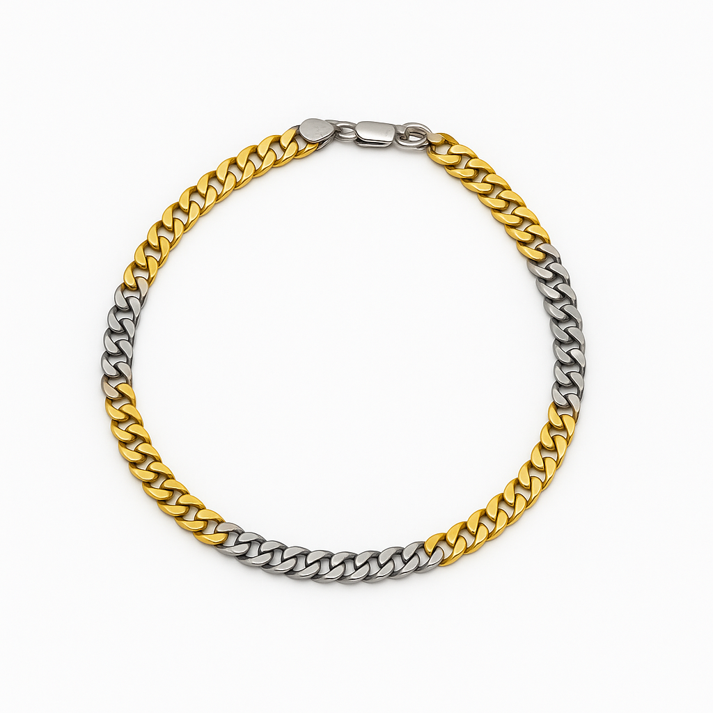 925 Sterling Silver Dual Tone Men’s Bracelet