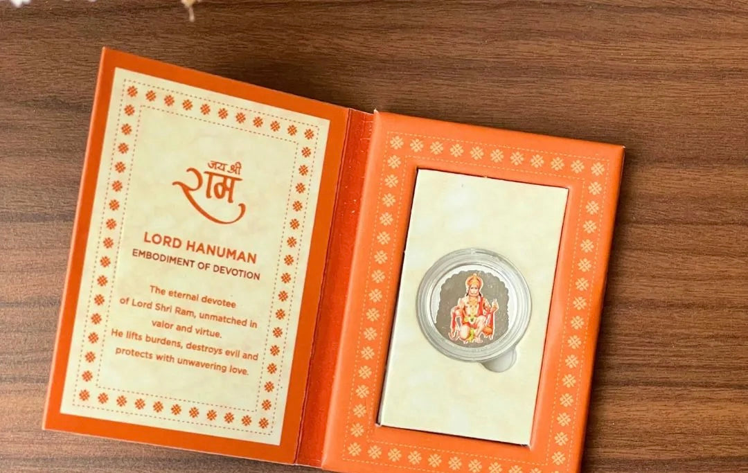 Hanuman Ji 999 Silver Round Shape 1 GM Coin | 999 Purity Silver Coin | Festive Coin Gifting