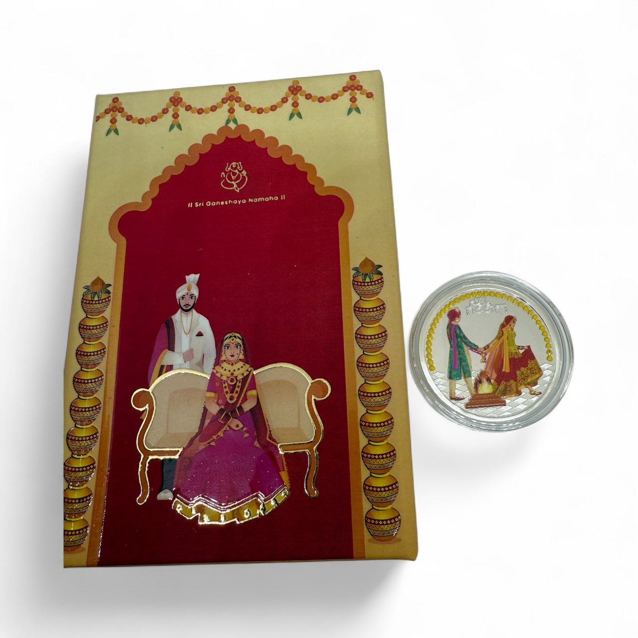 Shubh Vivah 999 Silver Coin Celebration Set (20 grams coin) | Festive Coin Gifting