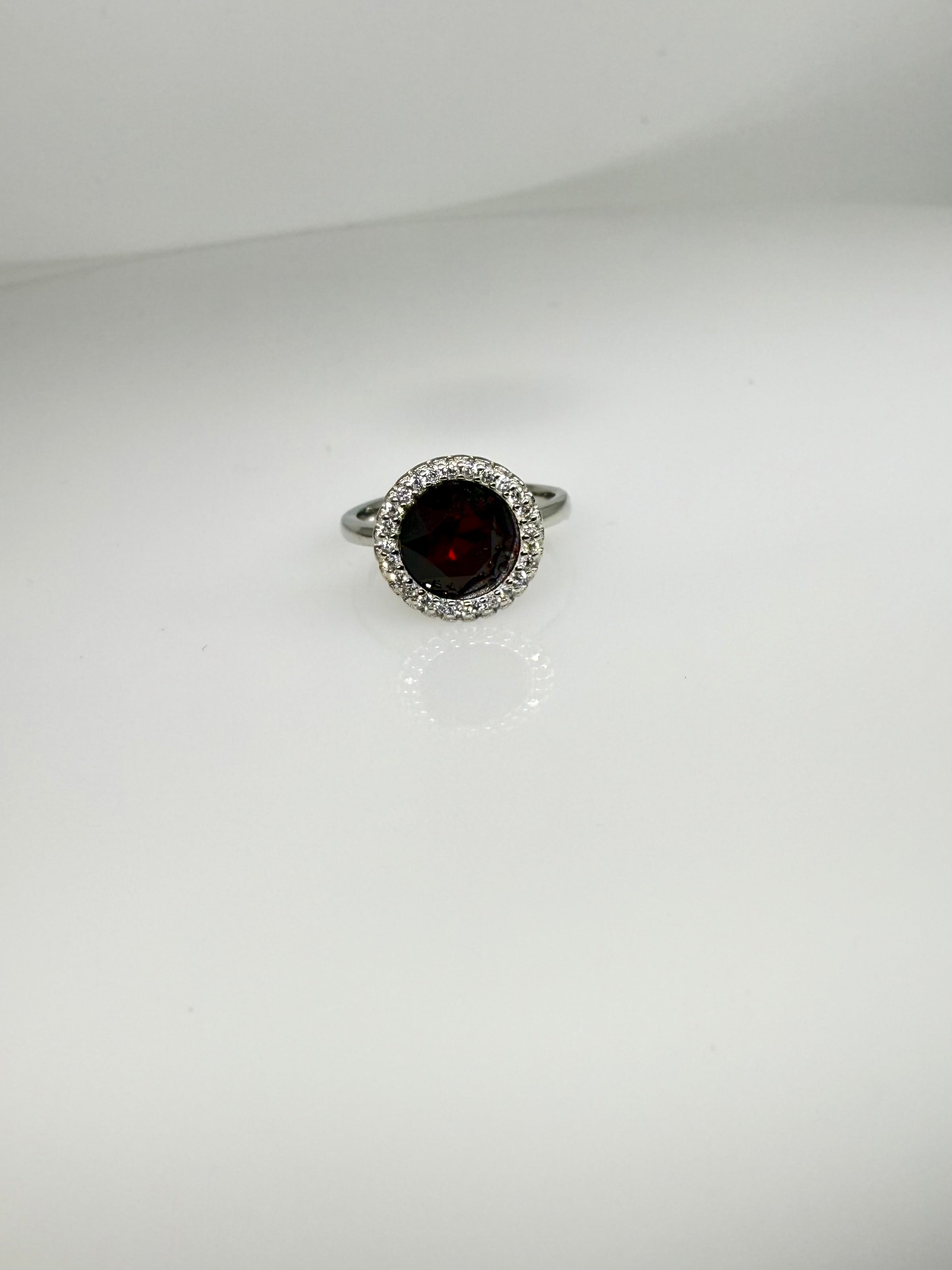 925 Sterling Silver Ruby Lustre Women Ring