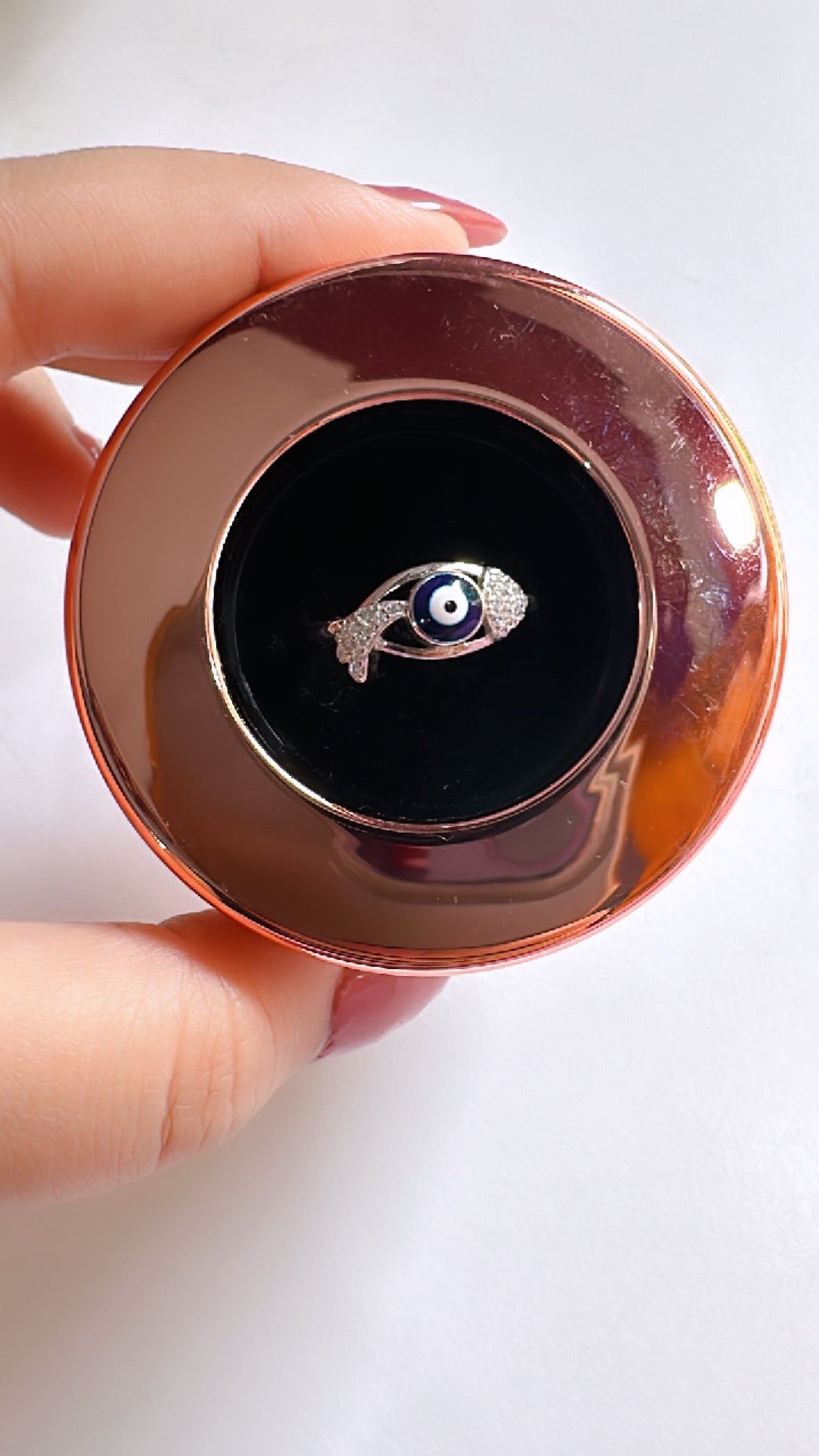 925 Sterling Silver Fish Eye Women Ring