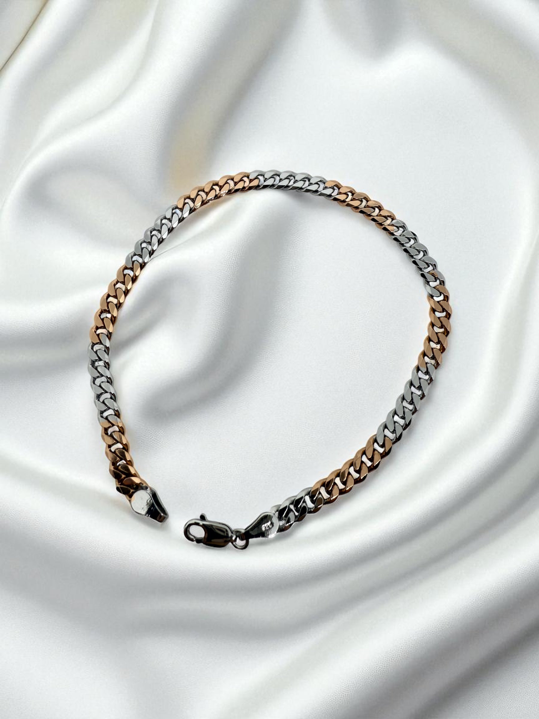 925 Sterling Silver Dual Tone Men’s Bracelet