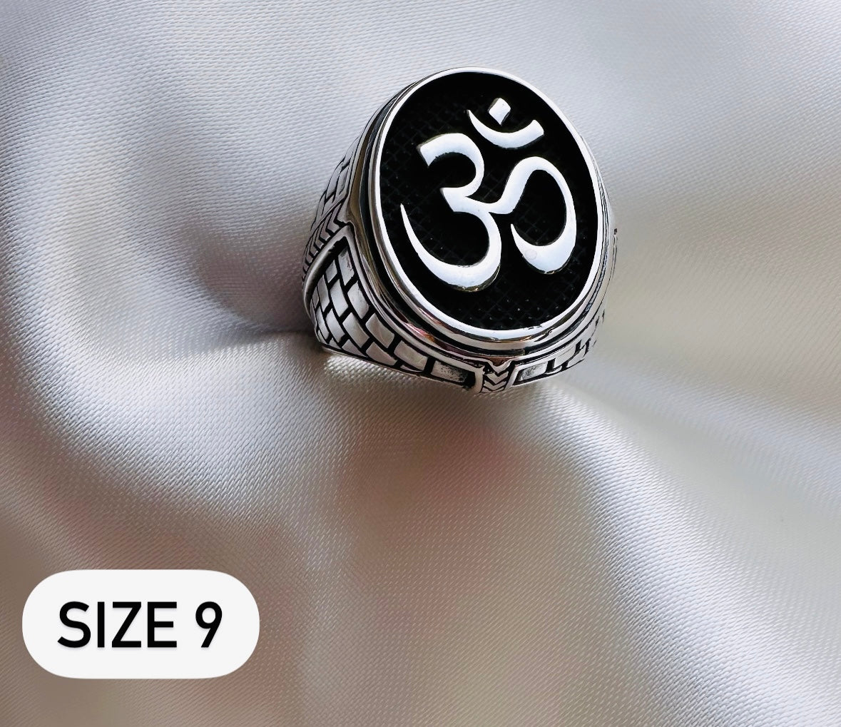 925 Oxidised Silver Ring for Men | Om