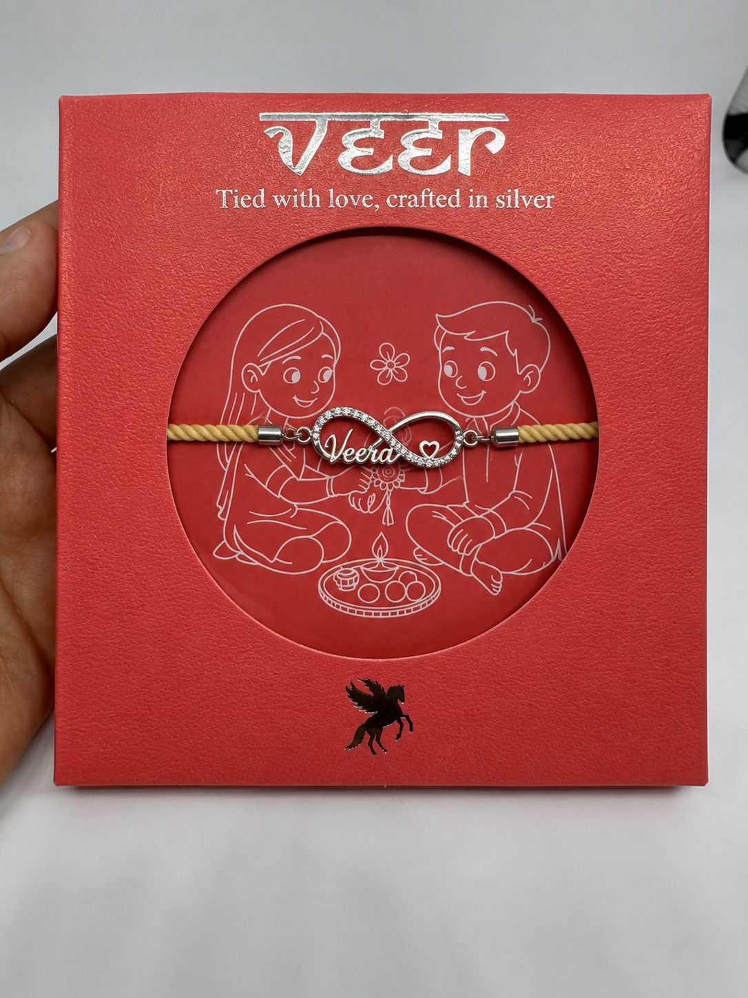 925 Sterling Silver Adjustable Thread Rakhi
