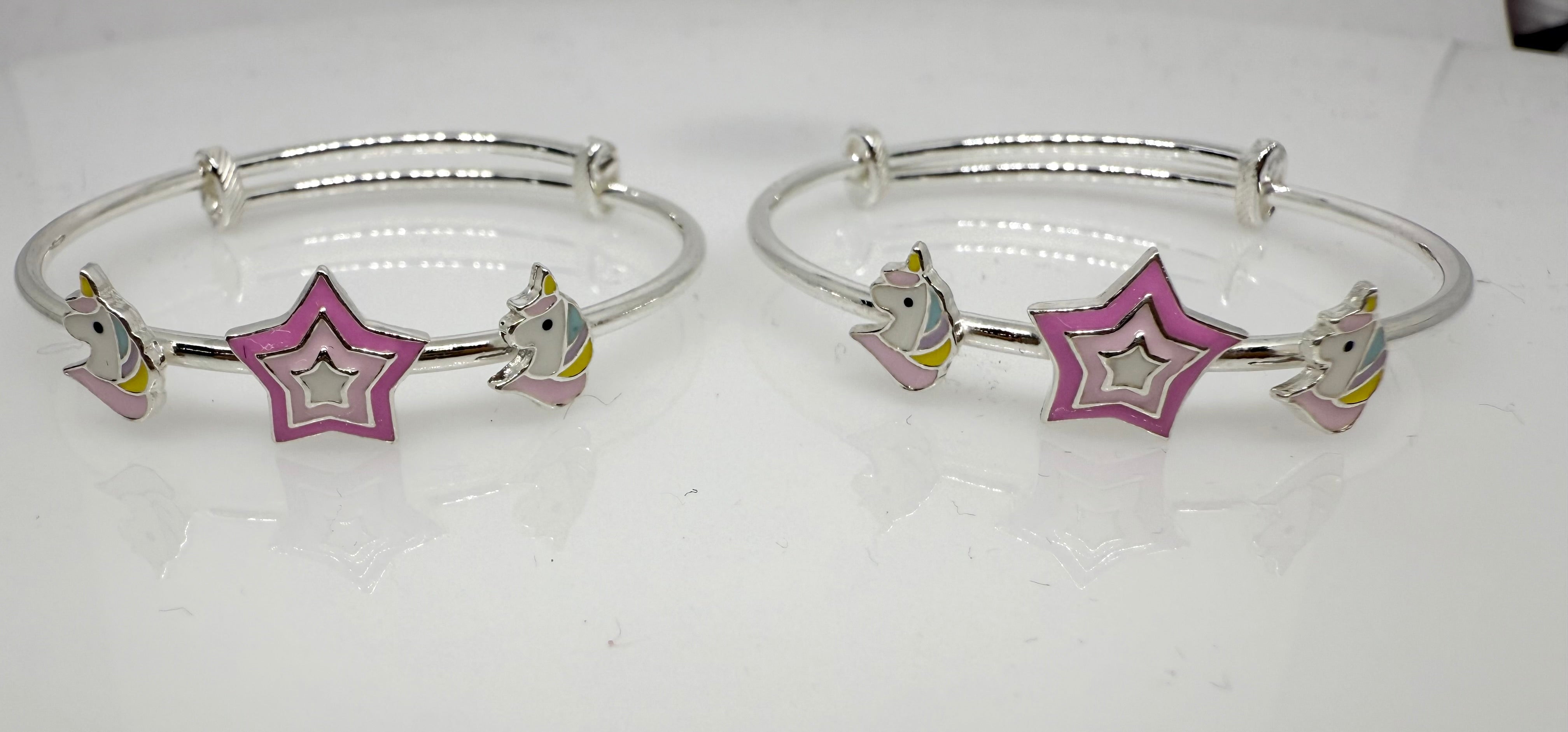 925 Silver Staricorn Sparkle  Adjustable Cartoon Bangle | For kids | Ideal for 0-5 years old