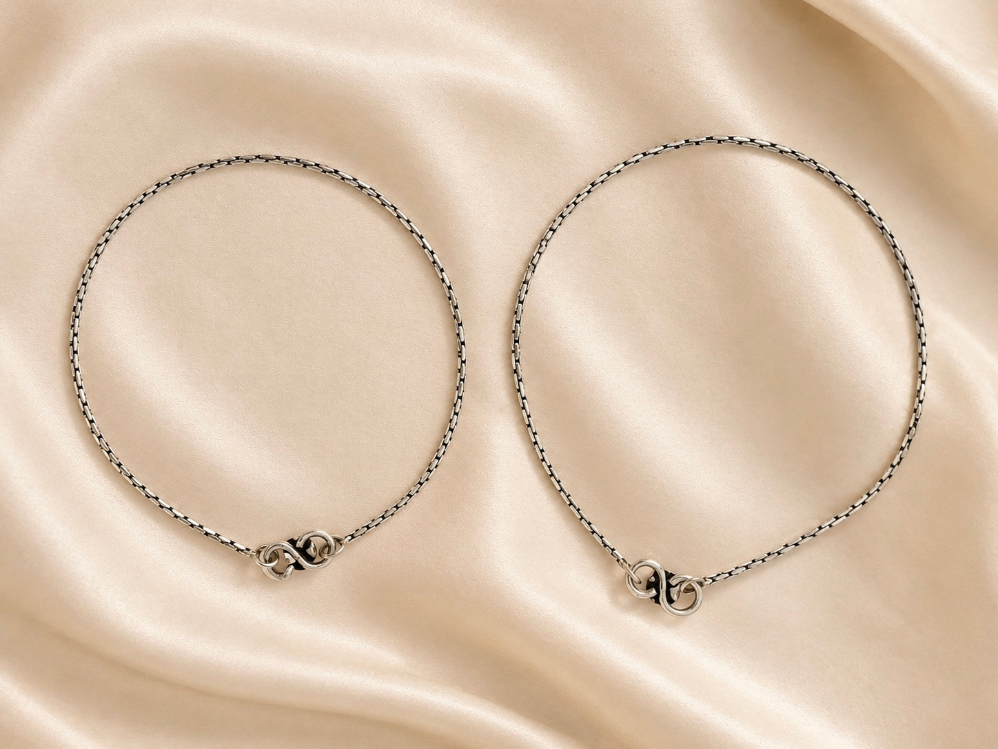 925 Sterling Silver Traditional Anklets | Pair