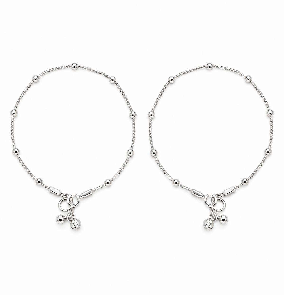 925 Sterling Silver Noor Ghunghroo Anklets | Pair