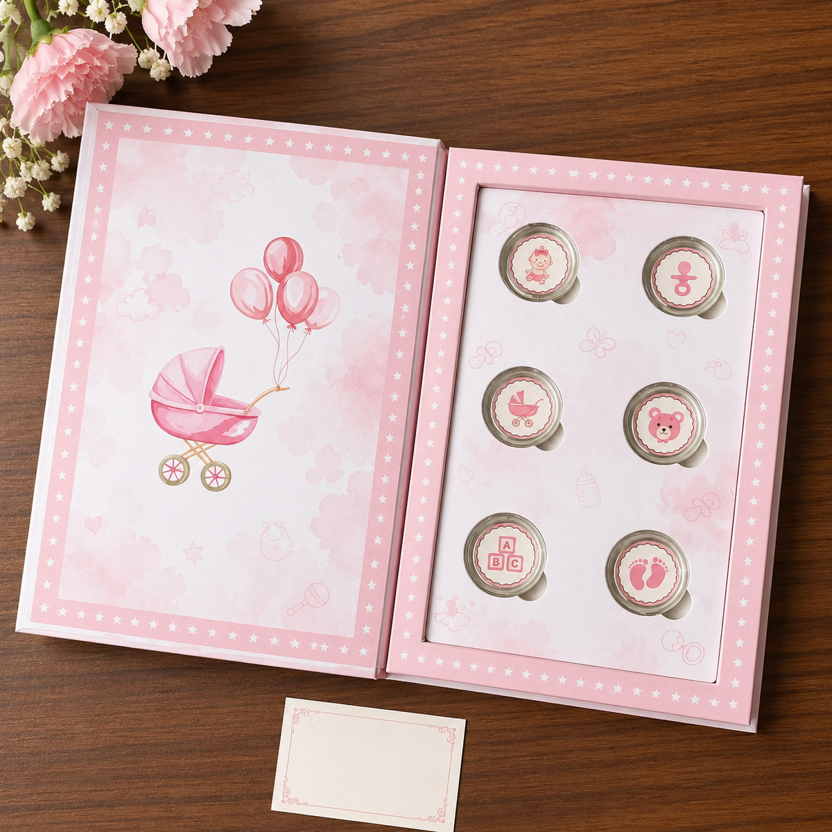 999 Pure Silver Tiny Blessings Baby Girl Coin Folder Box (6 x 1g Coins)