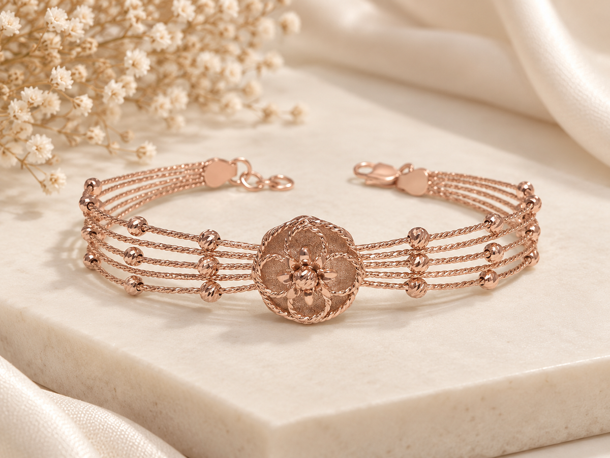925 Sterling Silver Rosette Bracelet