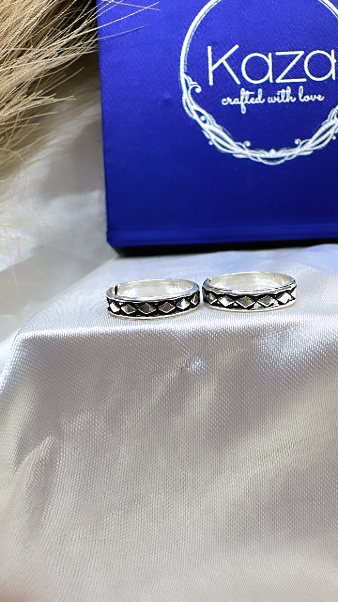 925 Oxidised Silver Toe Rings (2 Rings) | Free Size