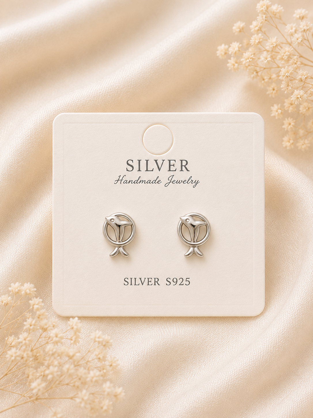 925 Sterling Silver Dolphin Dazzle Earrings