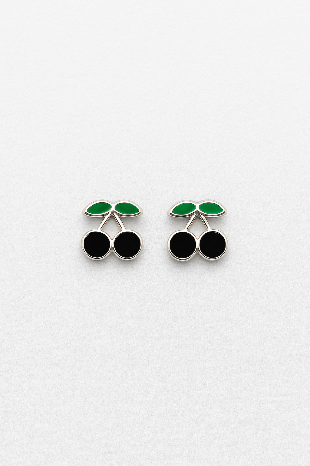 925 Sterling Silver Black Cherry Kid’s Earrings