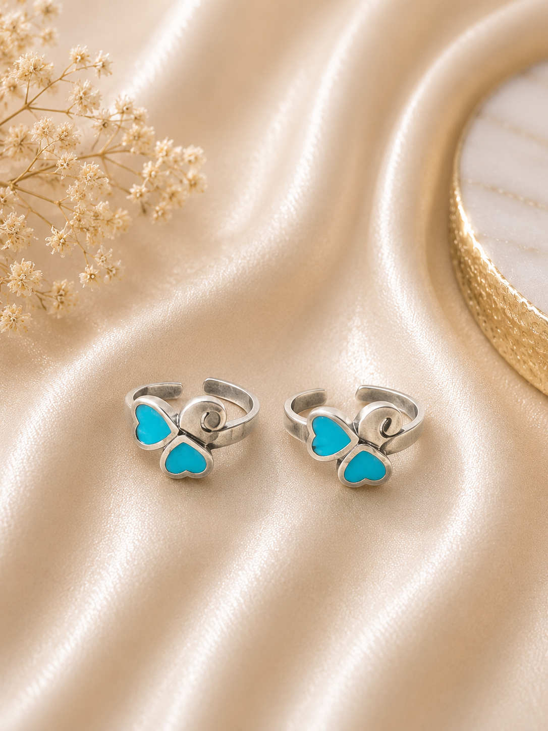 925 Sterling Silver Toe rings (2 rings) | Free Size