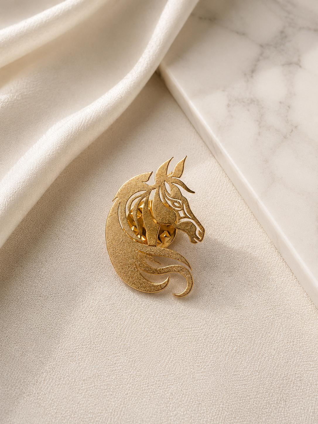 925 Sterling Silver Horse Head Lapel Pin Brooch
