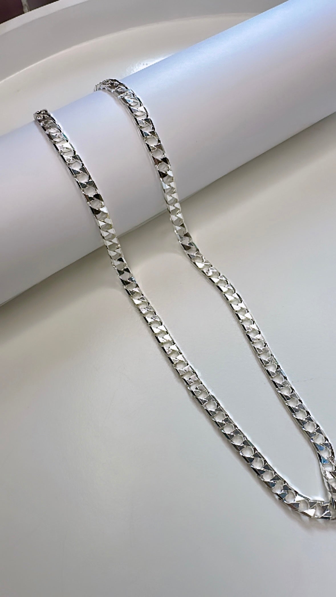 925 STERLING SILVER SHADOW BLADE MEN’S CHAIN