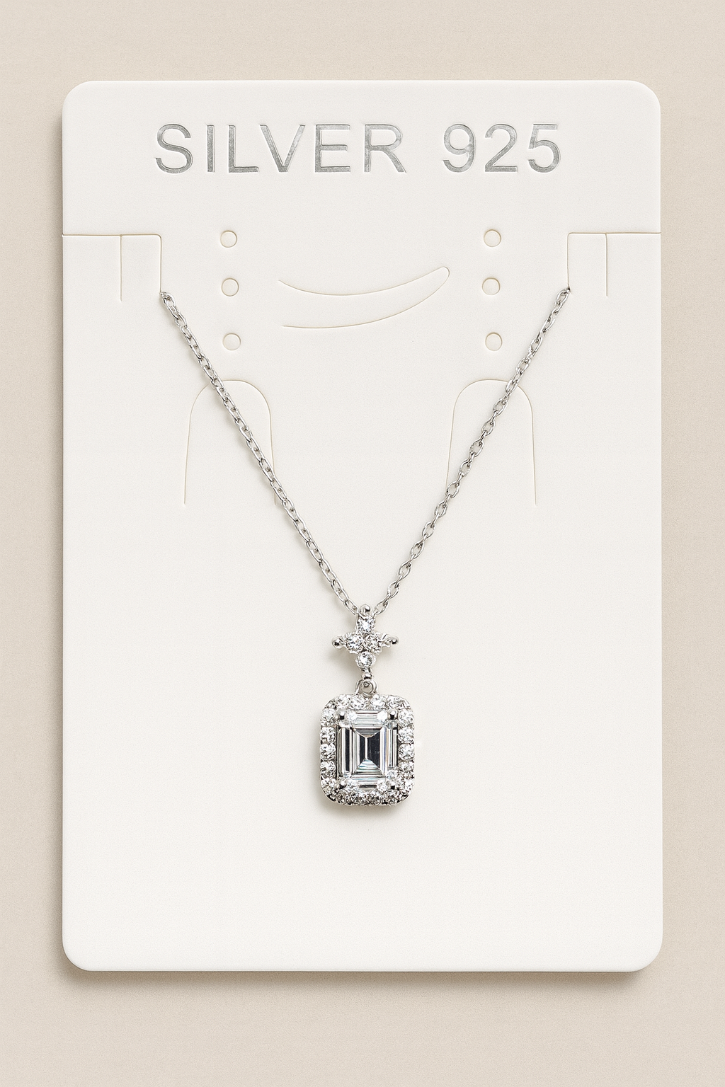 925 Sterling Silver Diamond Glow Pendant Neckpiece