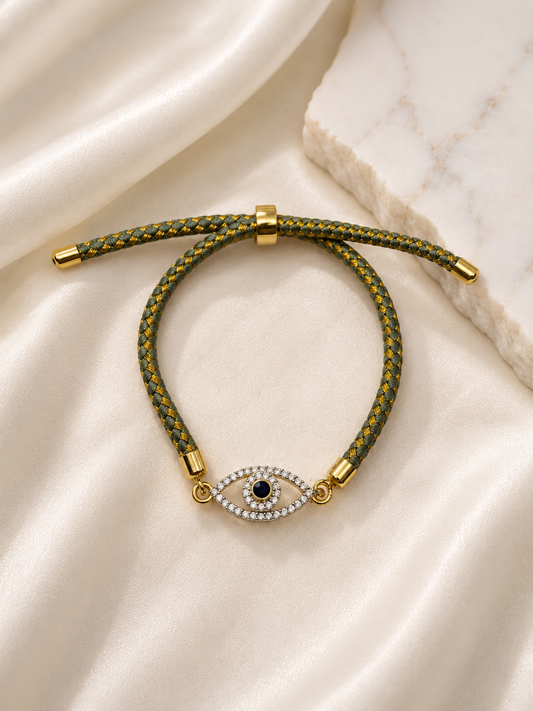 925 Sterling Silver Evil Eye Adjustable Rakhi