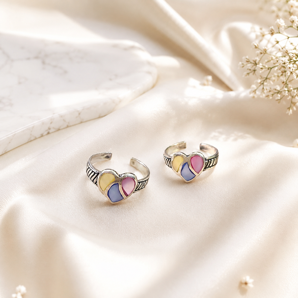 925 Silver Toe Rings (2 Rings) | Free Size