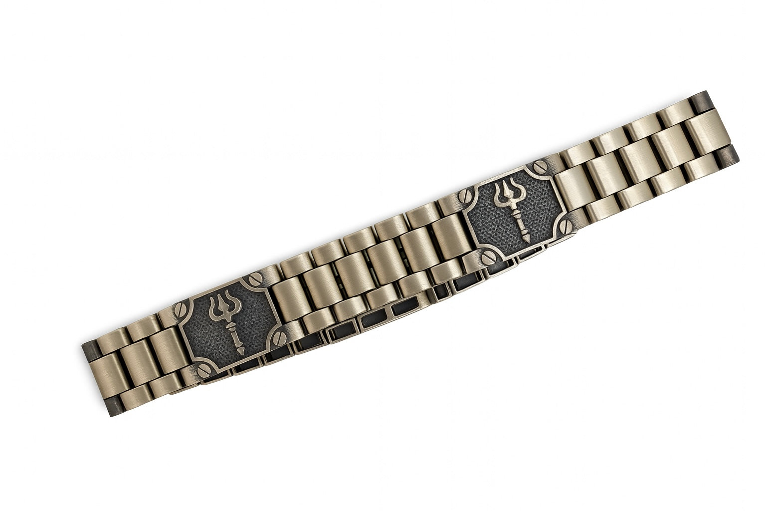 925 Sterling Silver Contemporary Link Men’s Bracelet | TRISHOOL