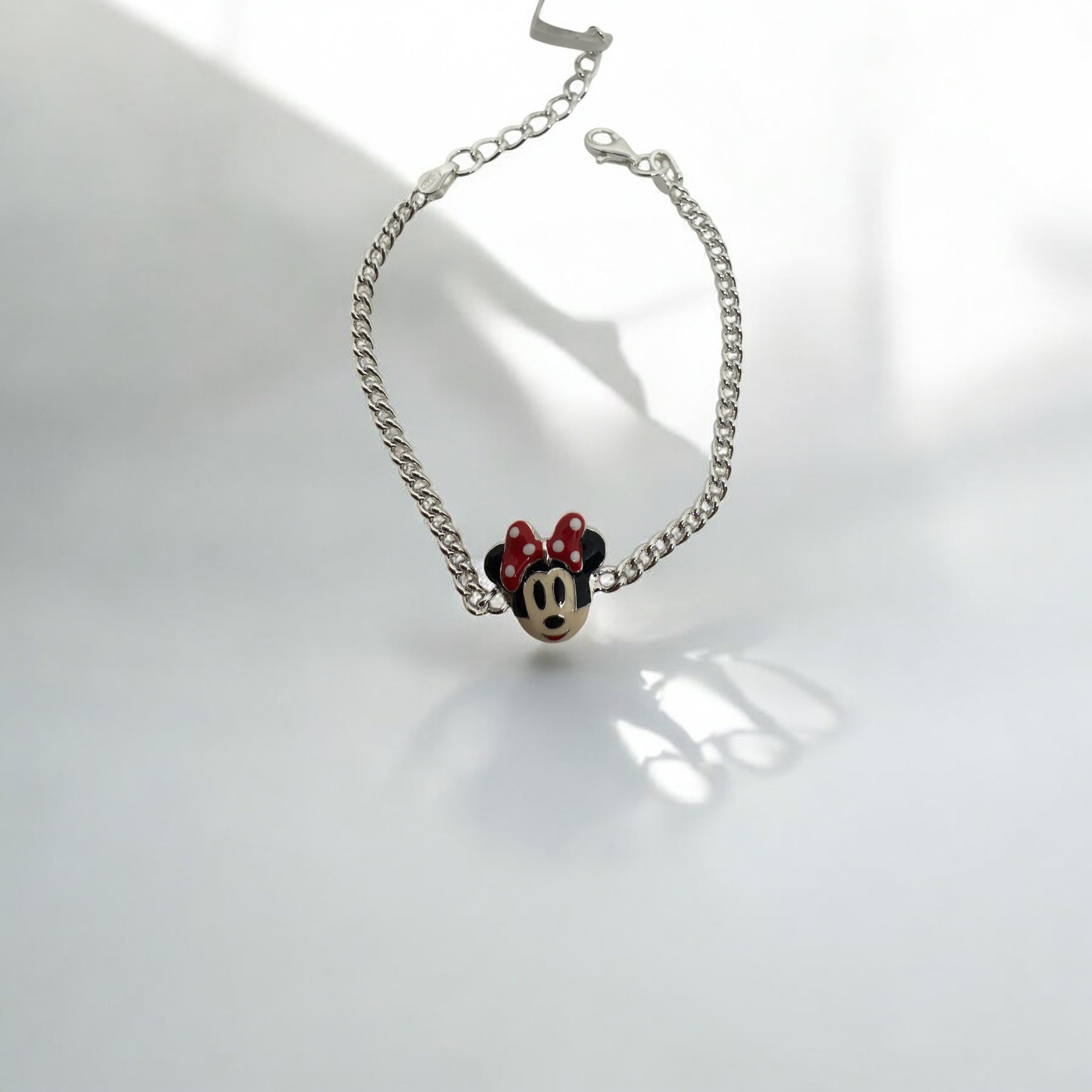 925 Sterling Silver Minnie Mouse Cartoon Bracelet | For kids