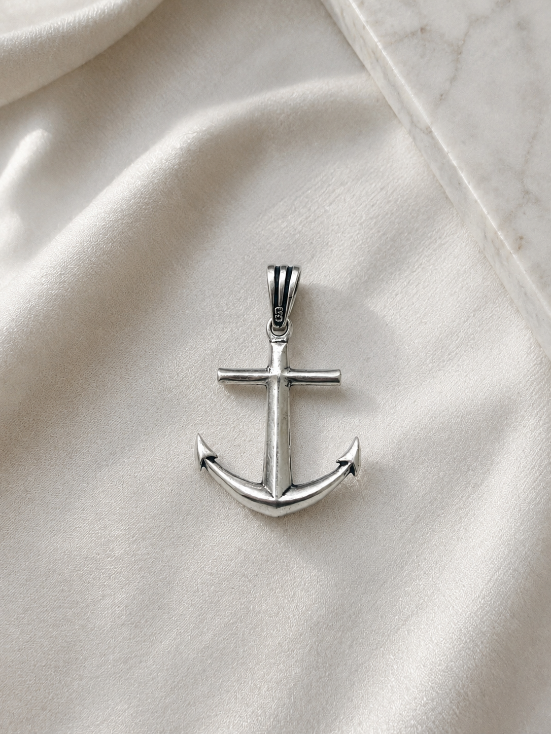 925 Sterling Silver Nautical Anchor Men’s Pendant