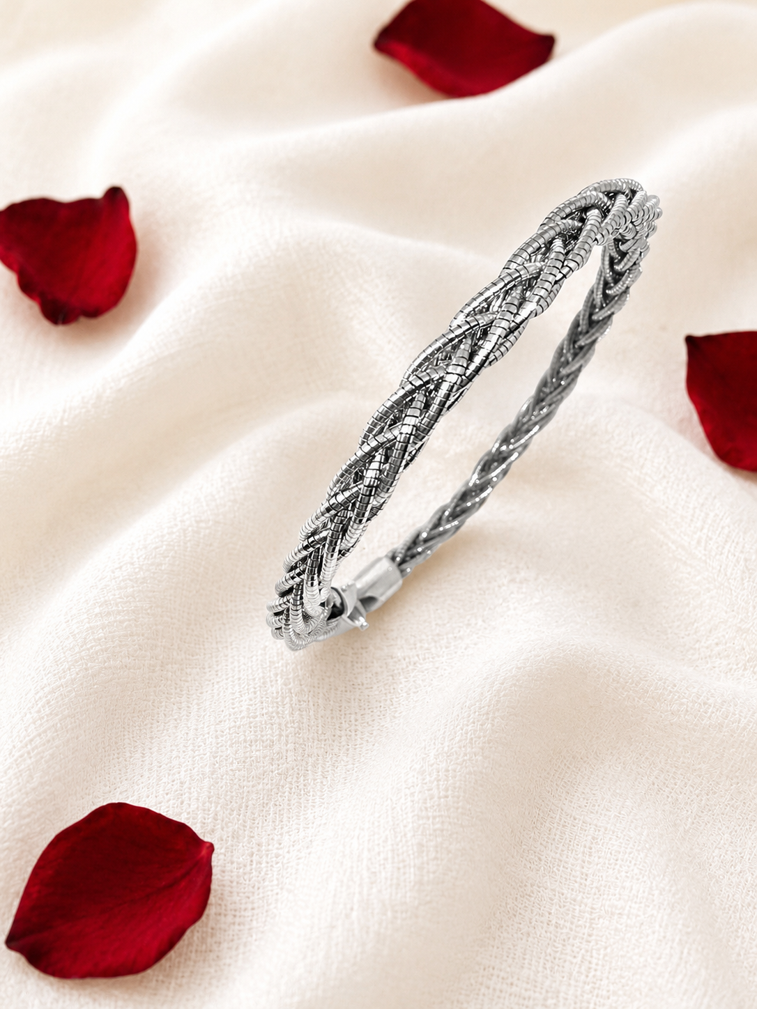 Multi Strand 925 Sterling Silver Italian Weave Bracelet | Silver