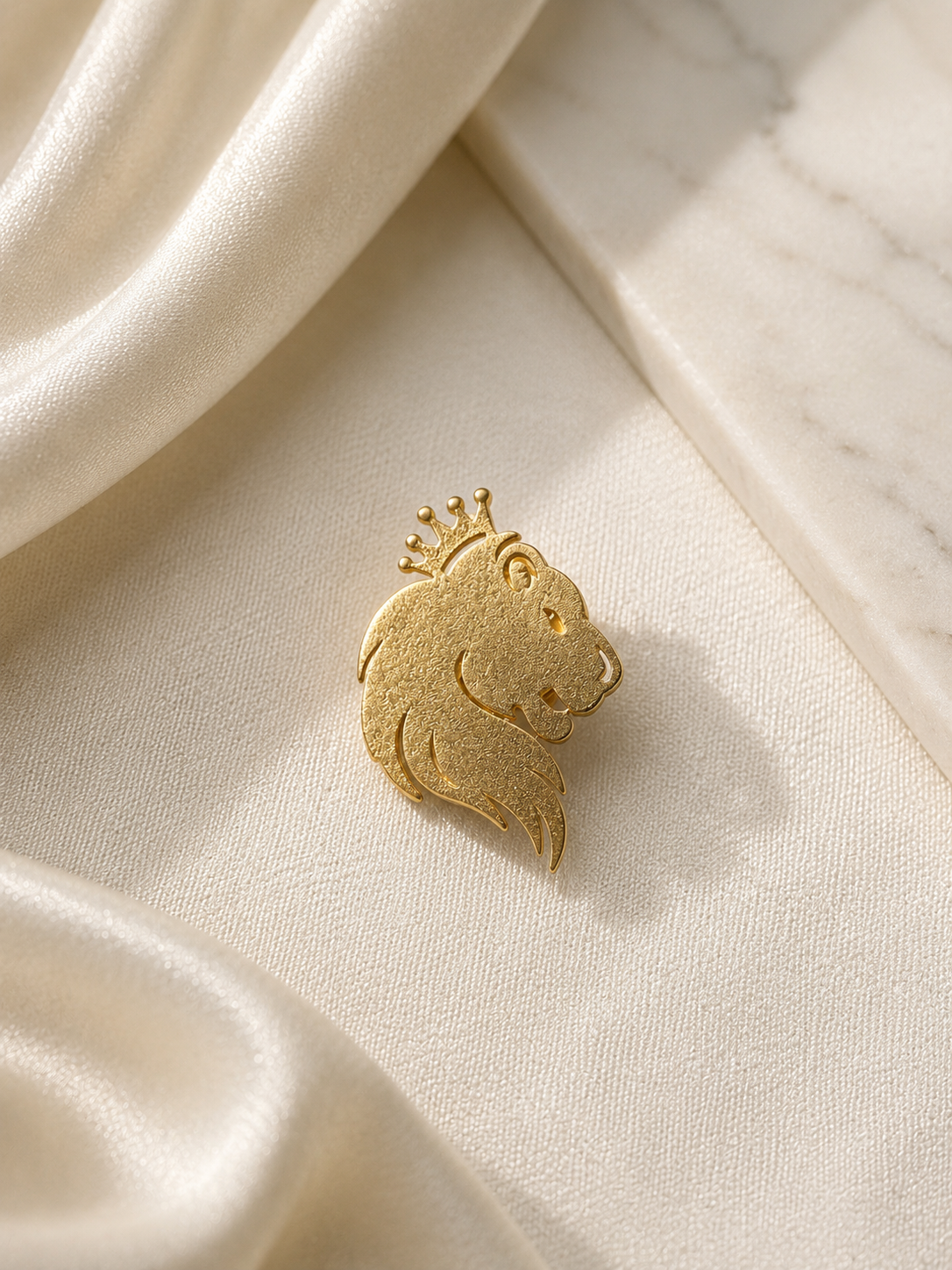 925 Sterling Silver Lion Head Lapel Pin Brooch