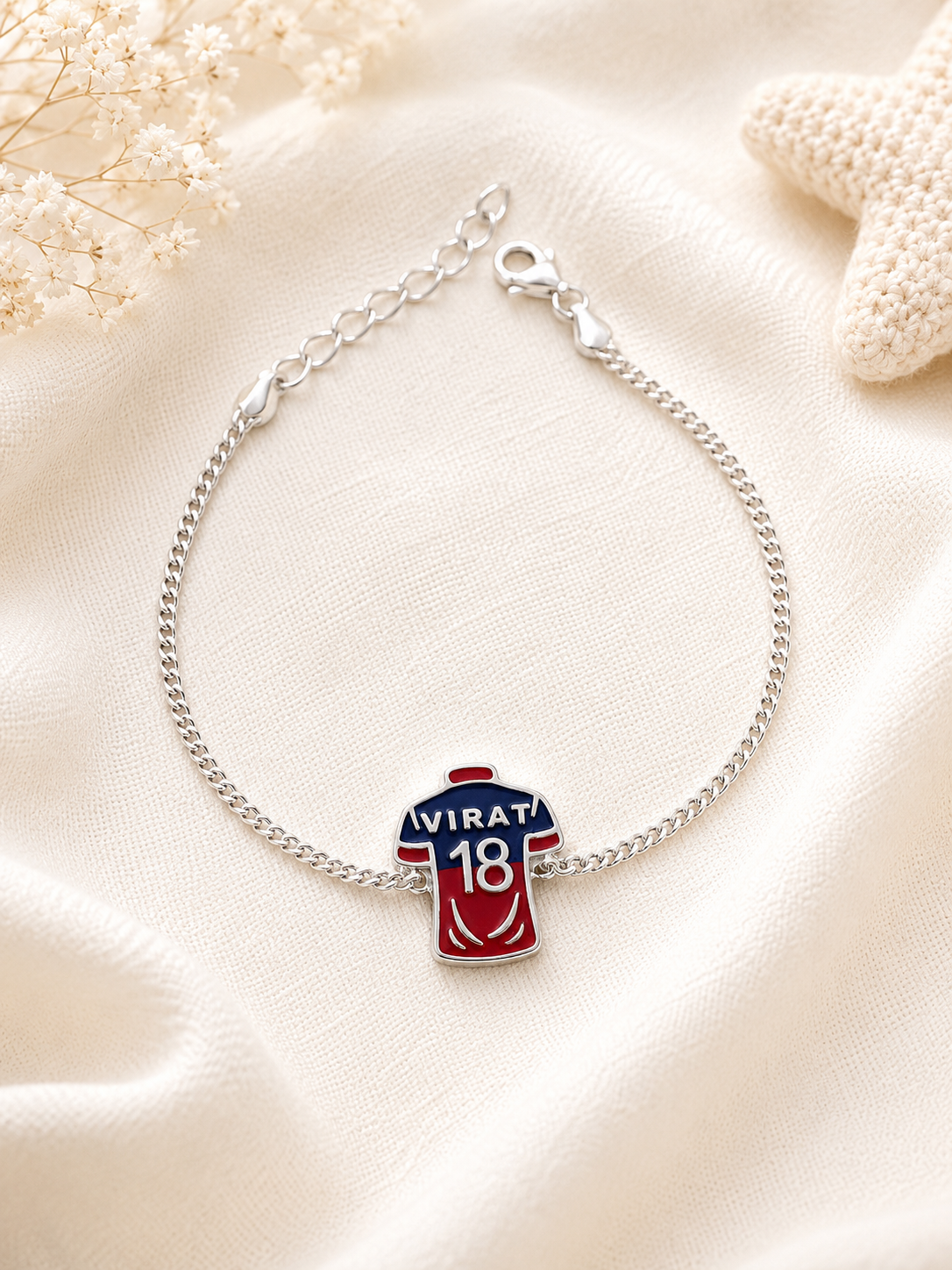 925 Sterling Silver Virat Kohli cartoon Bracelet |  Kid’s Bracelet | Kid’s Rakhi