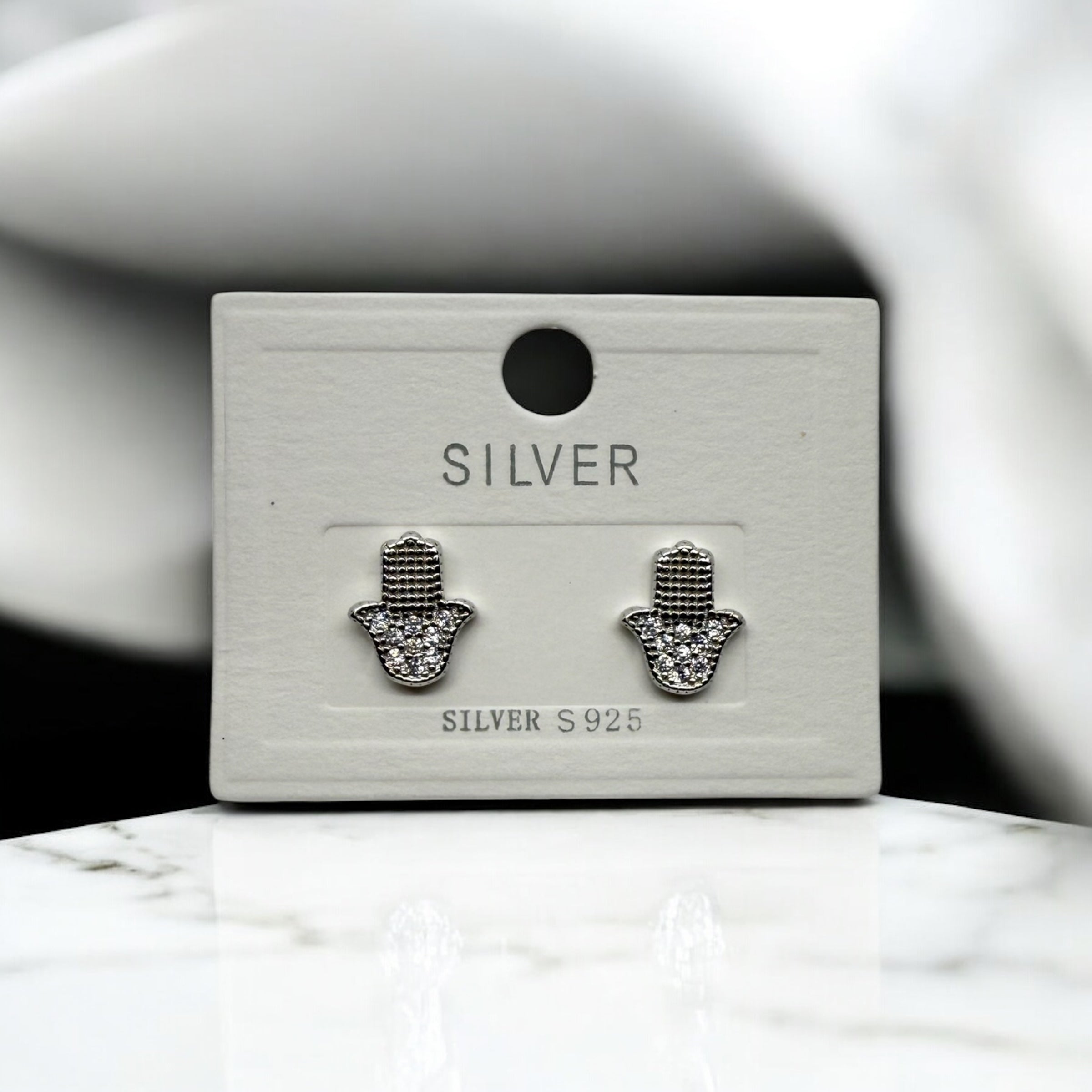 925 Sterling Silver Mystic Hand Earrings | Studs