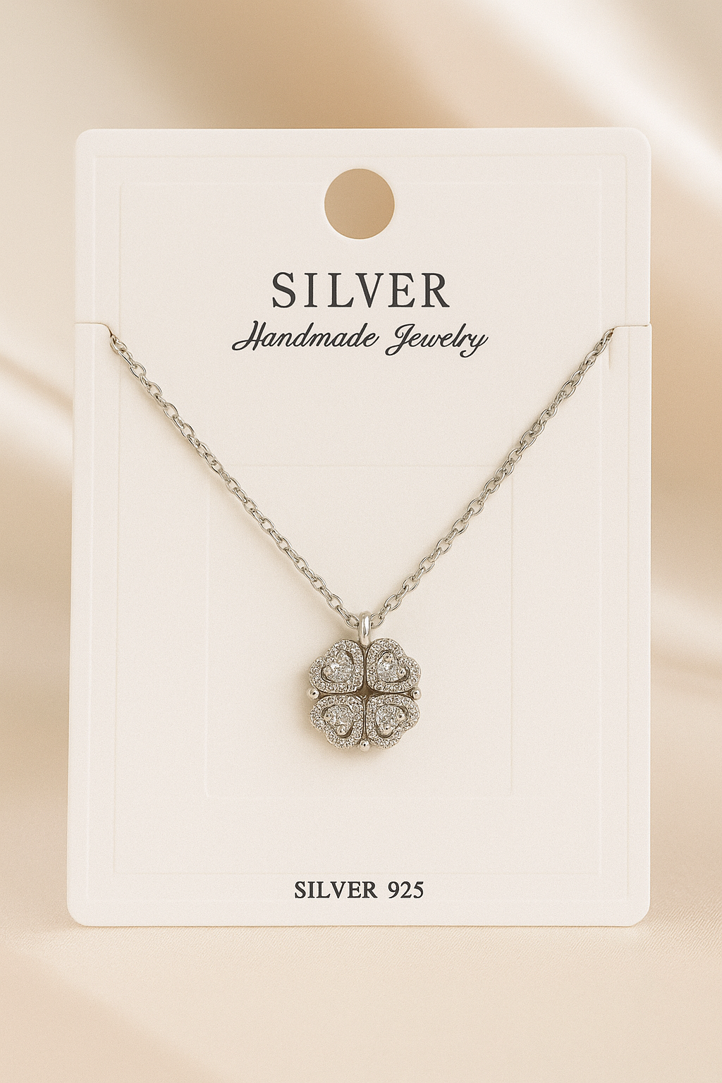 Magnetic Hearts Pendant Neckpiece | 925 Sterling Silver
