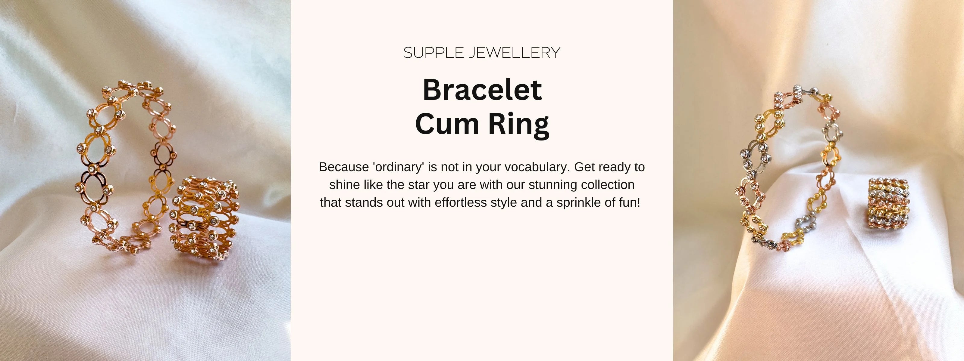 Supple Adjustable Bracelet Cum Ring